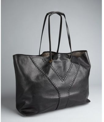 Yves Saint Laurent Black Tobacco Leather Neo Double Reversible Tote - Lyst