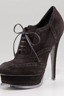 Yves Saint Laurent Tribute Lace-Up Suede Bootie  - Lyst