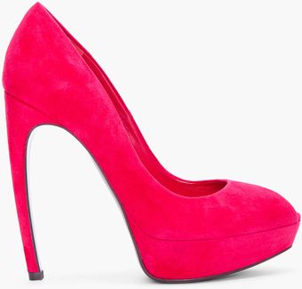 Alexander McQueen Cherry Suede Pumps - Lyst