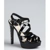 Dior Black Patent Leather Cannage Peep Toe Platforms in Black - Lyst