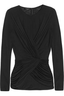 Giambattista Valli Asymmetric Ruched Stretchjersey Top - Lyst
