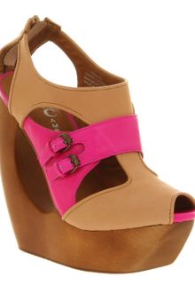 Jeffrey Campbell Rock Me Ex Nude Fuchsia Wedge Sandals - Lyst