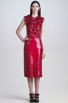 Marc Jacobs Sequined Floralneck Dress - Lyst