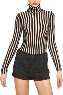 Moschino Turtle Neck Striped Wool Knit Sweater - Lyst