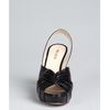 Prada Black Leather Peep Toe Platform Slingbacks in Black - Lyst