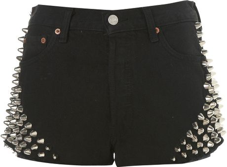 Topshop Side Stud Shorts By The Ragged Priest in Black - Lyst