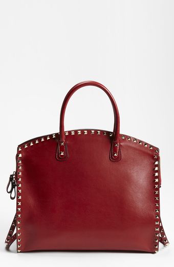 Valentino Rockstud Leather Dome Satchel - Lyst
