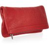 Alexander Wang Texturedleather Foldover Clutch in Red - Lyst