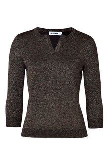 Jil Sander Black Multicolor Lurex Knit Top - Lyst