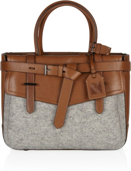 Reed Krakoff Boxer Leather and Felt Tote in Gray - Lyst