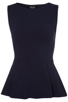 Topshop Sleeveless Peplum Top - Lyst