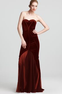 Zac Posen Strapless Gown Velvet - Lyst