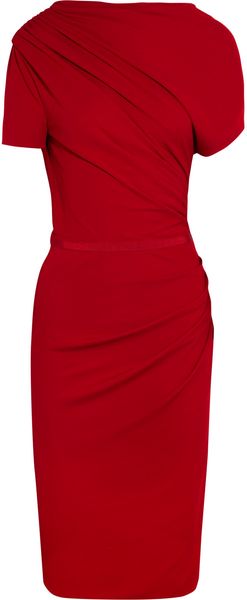 Giambattista Valli Asymmetric Ruched Crepejersey Dress - Lyst