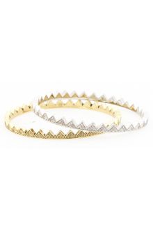 House Of Harlow Engraved Triangle Bangle Set - Lyst