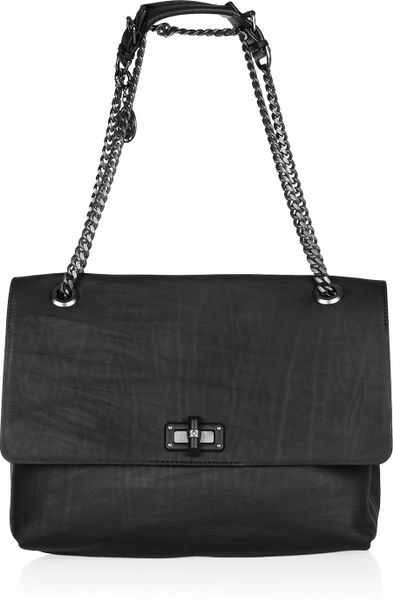 Lanvin Happy Large Leather Shoulder Bag in Black - Lyst