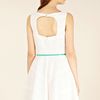 Oasis Cotton Stripe Fit and Flare Dr in White - Lyst