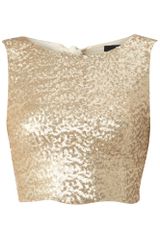 Tfnc Cropped Sequin Top with Open Back