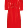 Versace Embellished Stretchcrepe Dress in Red (scarlet) - Lyst