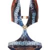 Balmain Printed Cutout Halterneck Swimsuit in Blue (navy) - Lyst