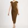 Donna Karan New York Draped Knot Dress in Khaki (beige) - Lyst