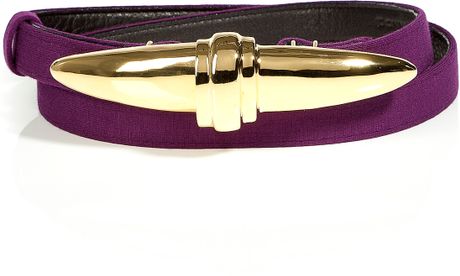 Donna Karan New York Violet Gold Buckle Adjustable Belt in Purple (violet) - Lyst