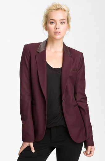 Elizabeth And James Rex Leather Trim Blazer - Lyst