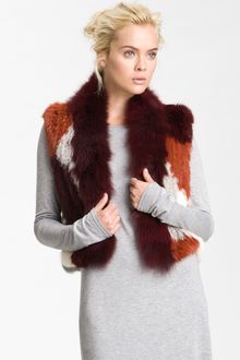 Elizabeth And James Sean Genuine Rabbit Coyote Fur Vest - Lyst