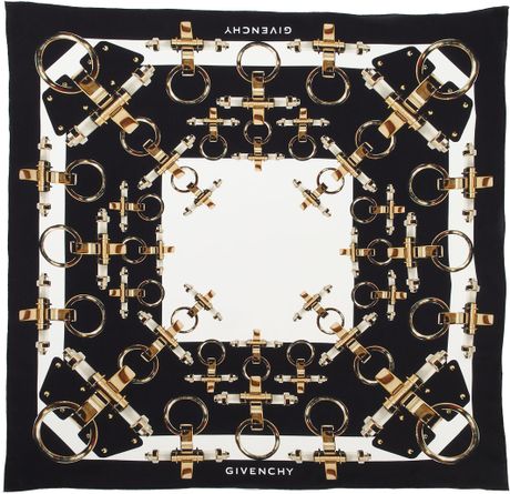 Givenchy Iconic Buckle Print Scarf  in Black (null) - Lyst