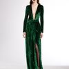 Gucci Velvet Deep Vneck Gown in Green - Lyst