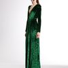 Gucci Velvet Deep Vneck Gown in Green - Lyst