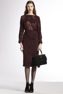 Gucci Deepv Sheer Silk Dress - Lyst