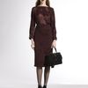 Gucci Deepv Sheer Silk Dress in Brown (wine) - Lyst