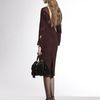 Gucci Deepv Sheer Silk Dress in Brown (wine) - Lyst
