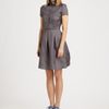 Jil Sander Navy Silk Minicollar Dress in Gray (grey) - Lyst