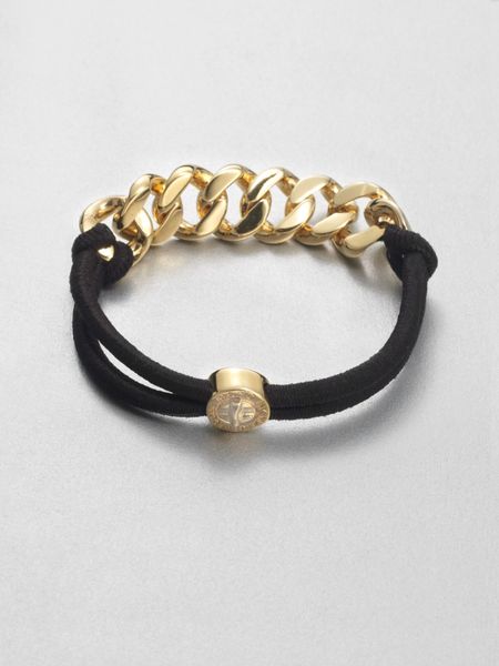 Marc By Marc Jacobs Chain Link Elastic Bracelet in Gold - Lyst