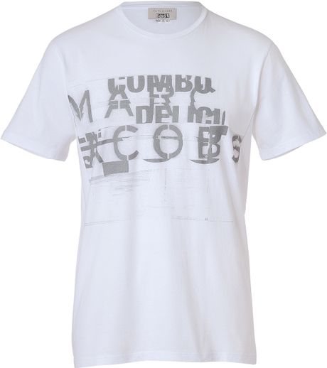 Marc Jacobs White and Silver Grey Printed Tee in White for Men - Lyst