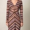 Missoni Capsule Zigzag Dress in Brown (pink) - Lyst