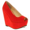 Office Witch Craft Wedge Red Microsuede in Red - Lyst