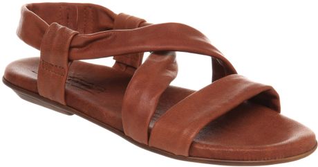 Office Norma Flatbed Sandal Tan Leather in Brown (tan) - Lyst