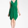 Alice + Olivia Marielle Draped Silk Sleeveless Dress in Green - Lyst