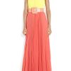 Alice + Olivia Leila Belted Colorblock Crepe Maxi Dress in Yellow - Lyst