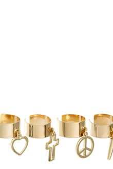 Asos Adjustable Pack Of Four Mixed Charm Band Rings - Lyst