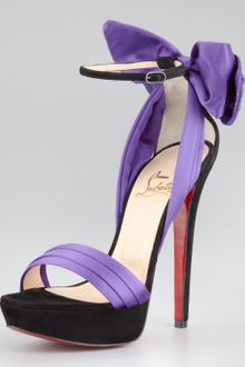 Christian Louboutin Vampanodo Satin Bow Sandal - Lyst