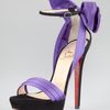Christian Louboutin Vampanodo Satin Bow Sandal in Purple (black purple) - Lyst