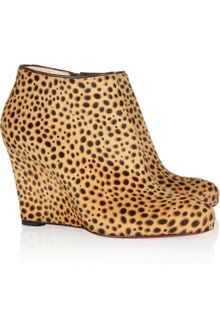 Christian Louboutin Belle Zeppa 85 Printed Calf Hair Ankle Boots - Lyst