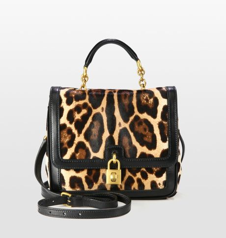 Dolce & Gabbana Miss Dolce Leopard Print Hair Calf Satchel in Animal (leopard) - Lyst