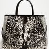 Fendi 2jours Calf Hair Shopper in Black (white/ black) - Lyst