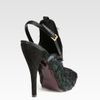 Gucci Jane Feather And Suede Slingback Pumps in Black - Lyst