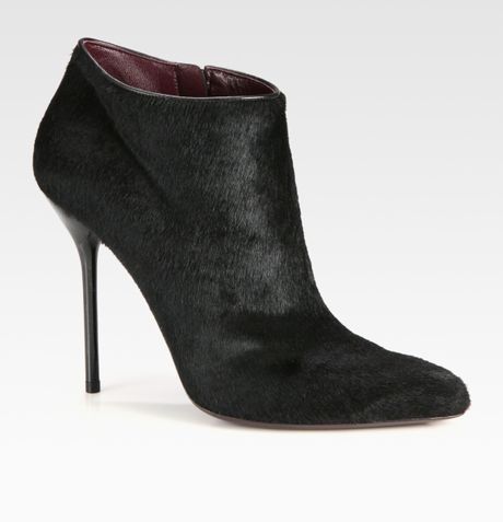 pony hair ankle boots