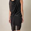 Helmut Lang Pebble Silk Drape Dress in Black - Lyst